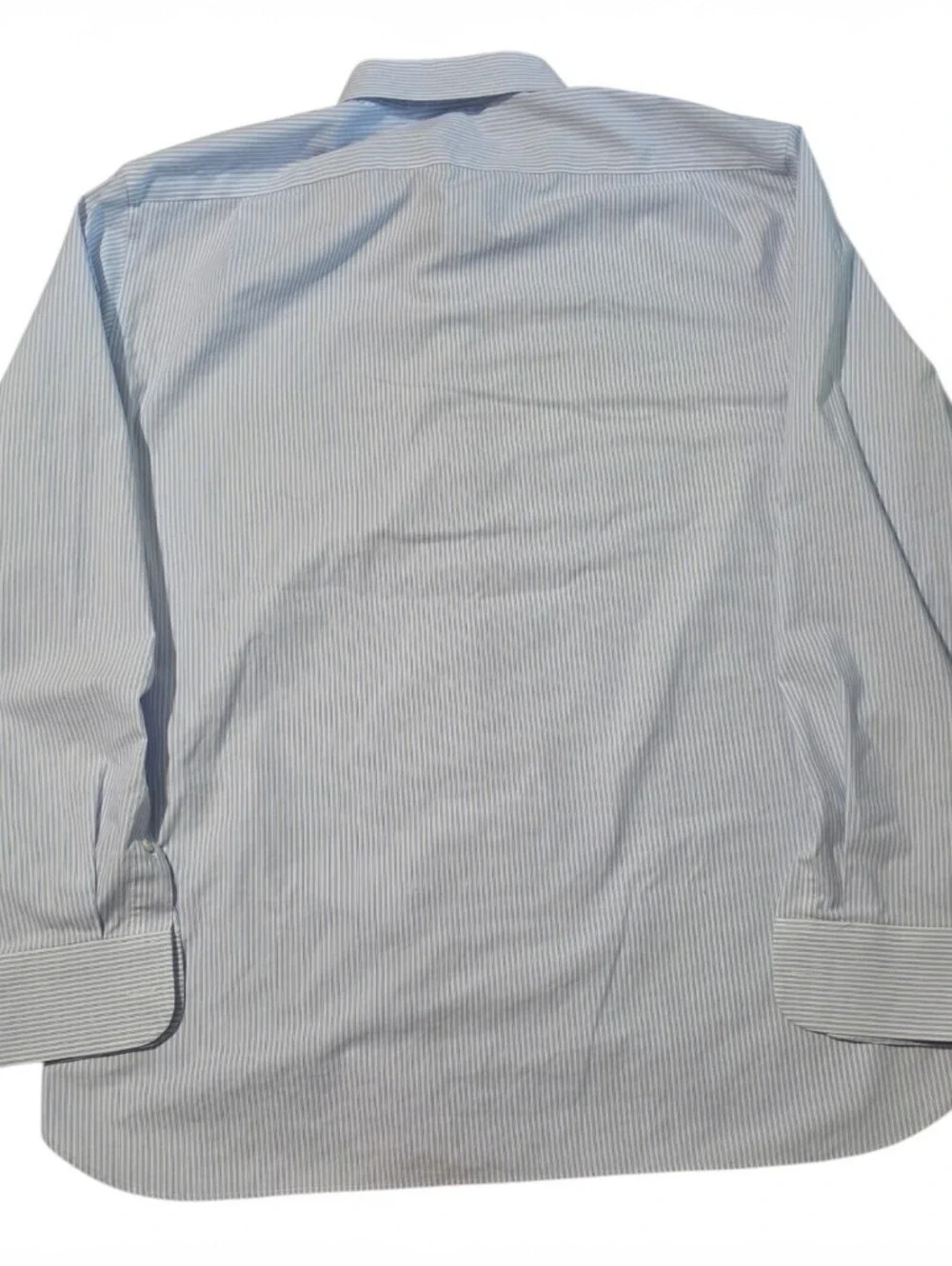 J. Crew Men's Blue and White Micro-Stripe Dress Shirt